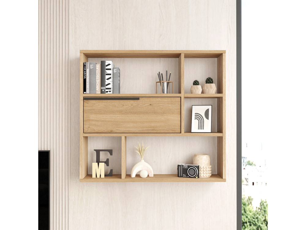 Étagère murale en bois "Calvin" - 90 x 22 x 81 cm - Marron