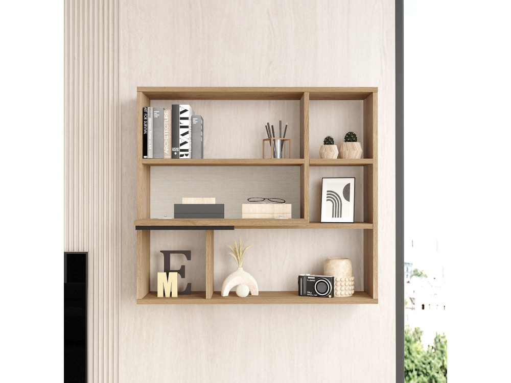 Étagère murale en bois "Calvin" - 90 x 22 x 81 cm - Marron