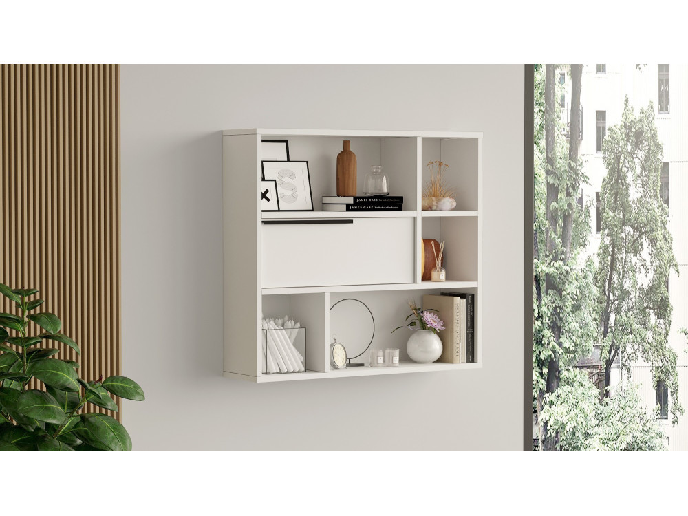 Étagère murale en bois "Calvin" - 90 x 22 x 81 cm - Blanc