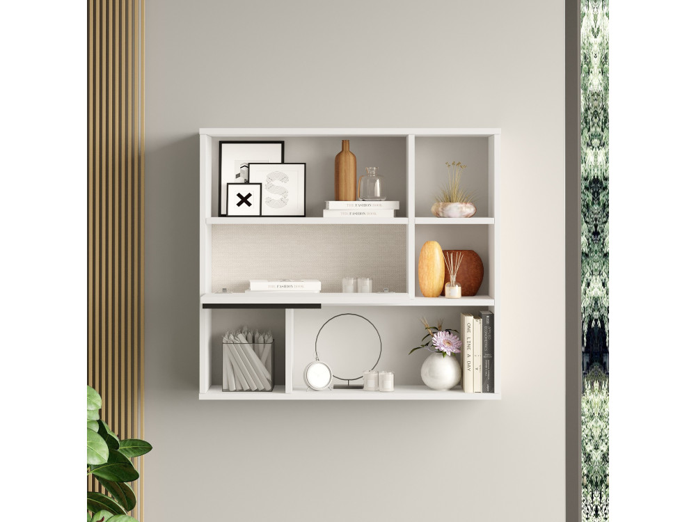 Étagère murale en bois "Calvin" - 90 x 22 x 81 cm - Blanc