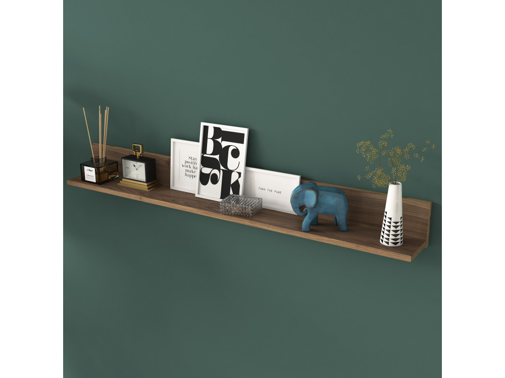 Étagère murale en bois "Eno" - 135 x 13 x 15 cm - Marron