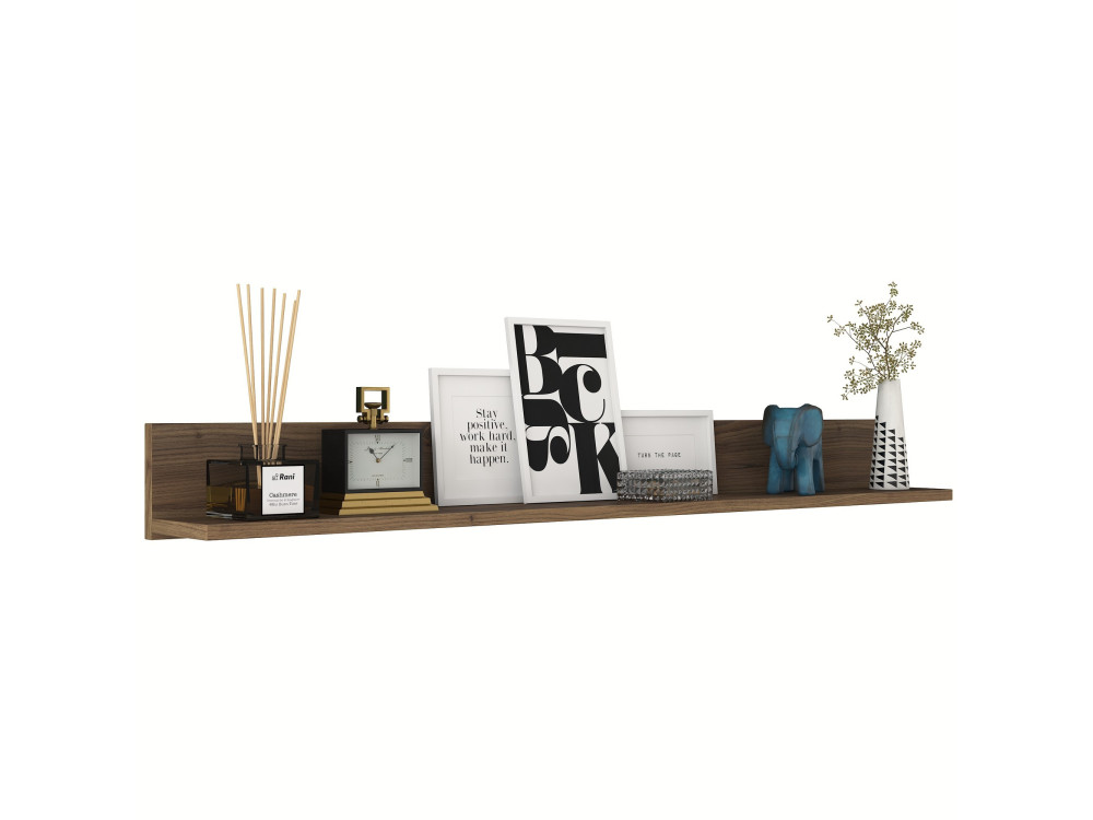 Étagère murale en bois "Eno" - 135 x 13 x 15 cm - Marron