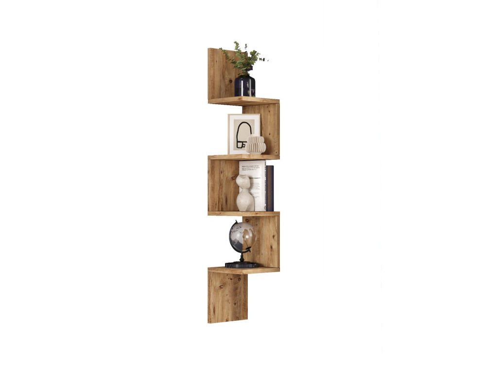 Étagère murale en bois "Lula" - 22 x 22 x 117 cm - Marron