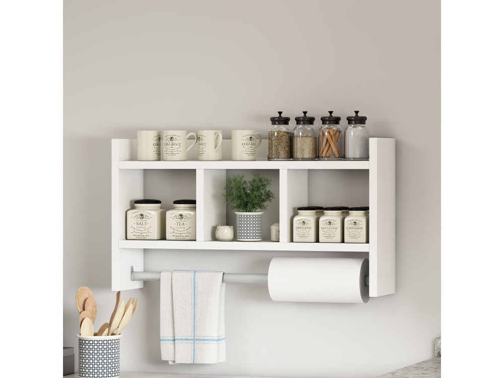 Étagère murale en bois "Asya" - 63 x 14 x 35 cm - Blanc