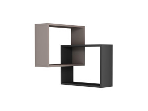 Lot de 2 étagères murales d'angle en bois "Ring" - 68 x 60 x 68 cm - Moka clair