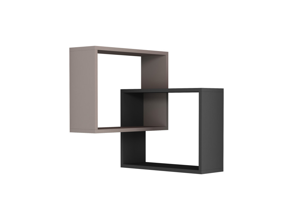 Lot de 2 étagères murales d'angle en bois "Ring" - 68 x 60 x 68 cm - Moka clair
