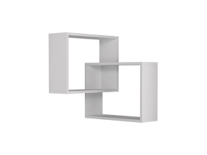 Lot de 2 étagères murales d'angle en bois "Ring" - 68 x 60 x 68 cm - Blanc