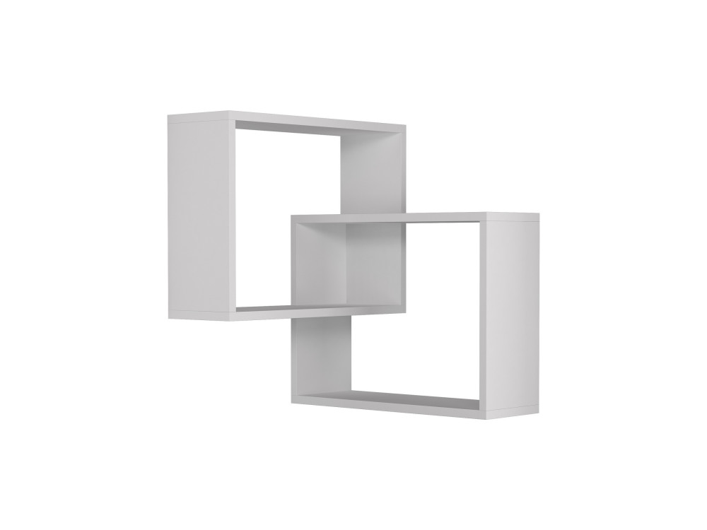 Lot de 2 étagères murales d'angle en bois "Ring" - 68 x 60 x 68 cm - Blanc