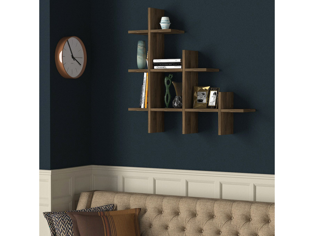 Étagère murale en bois "Juke" - 76 x 18 x 80 cm - Marron