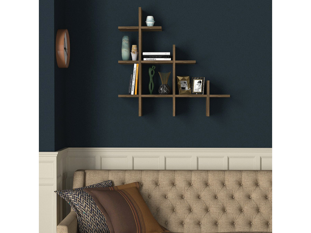 Étagère murale en bois "Juke" - 76 x 18 x 80 cm - Marron