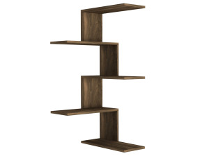 Étagère d'angle murale en bois "Caniko" - 51 x 29 x 109 cm - Marron