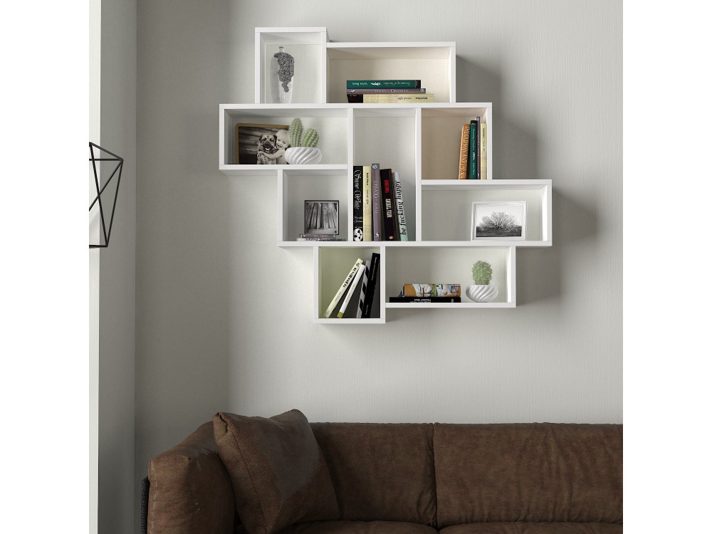 Étagère murale en bois "Parola" - 115 x 15 x 103 cm - Blanc