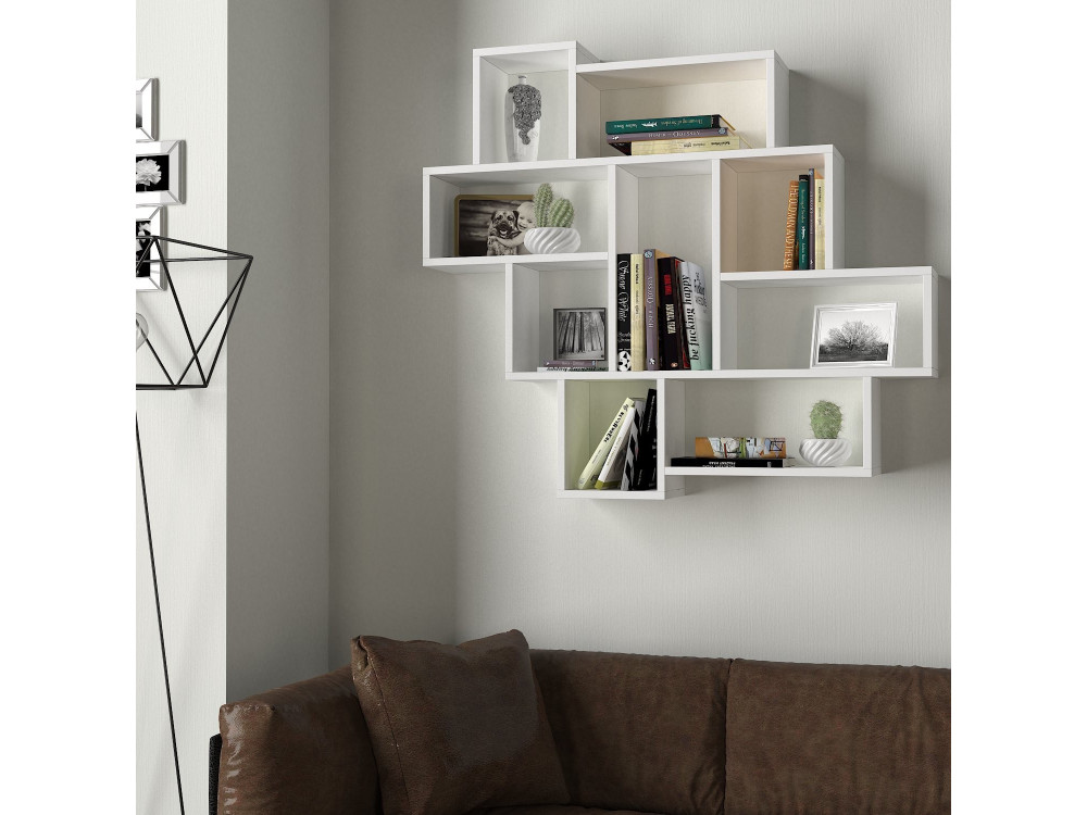 Étagère murale en bois "Parola" - 115 x 15 x 103 cm - Blanc