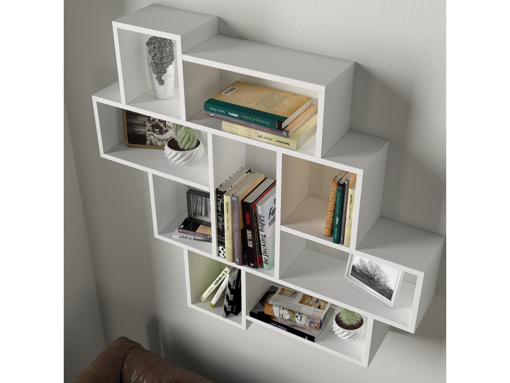 Étagère murale en bois "Parola" - 115 x 15 x 103 cm - Blanc