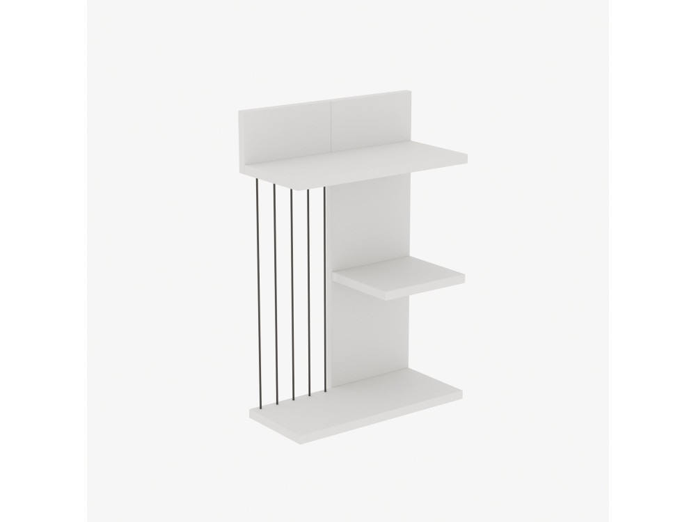Étagère murale en bois "Kinik" - 40 x 19 x 60 cm - Blanc