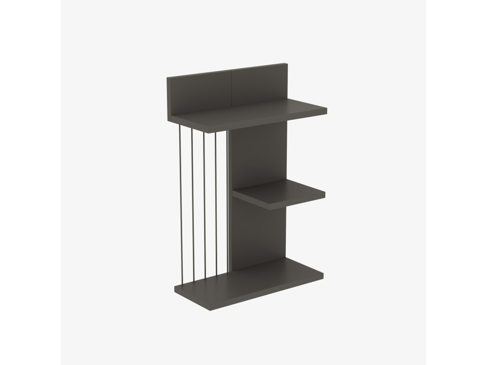 Étagère murale en bois "Kinik" - 40 x 19 x 60 cm - Gris anthracite