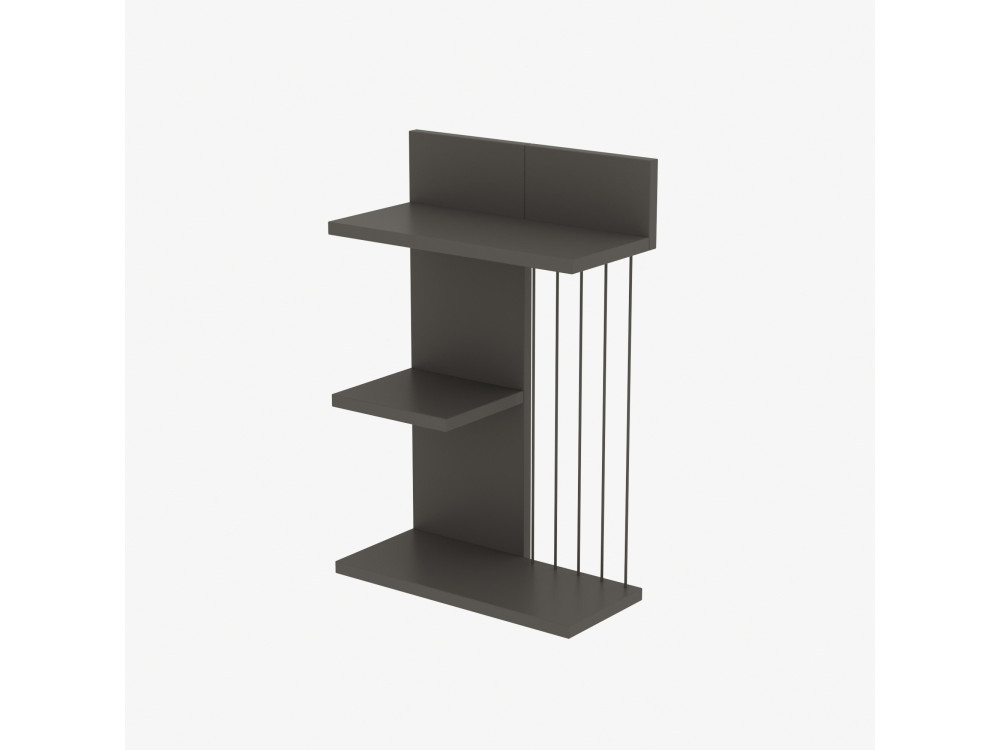 Étagère murale en bois "Kinik" - 40 x 19 x 60 cm - Gris anthracite