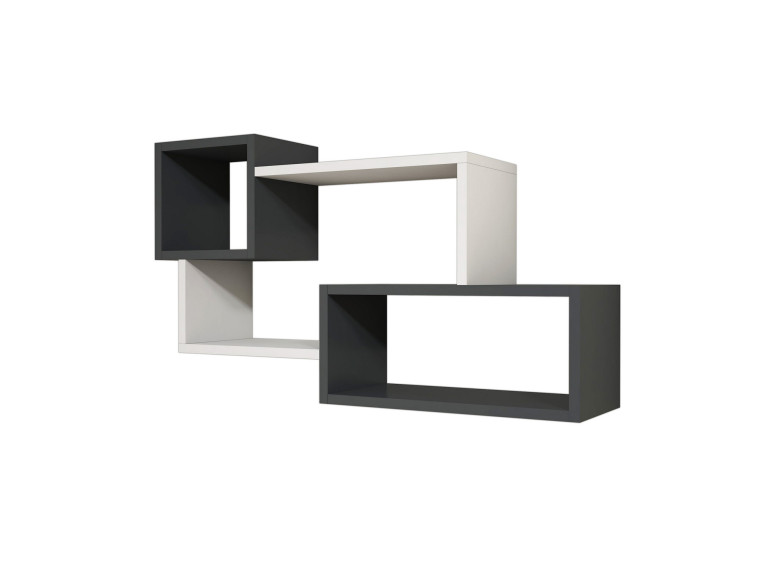 Étagère murale en bois "Afro" - 90 x 20 x 51 cm - Gris anthracite