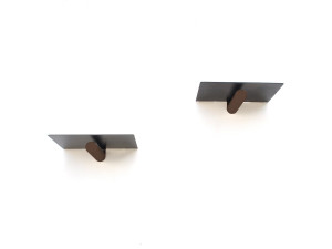Lot de 2 étagères murales en métal "WR042" - 21 x 6 x 15 cm - Noir