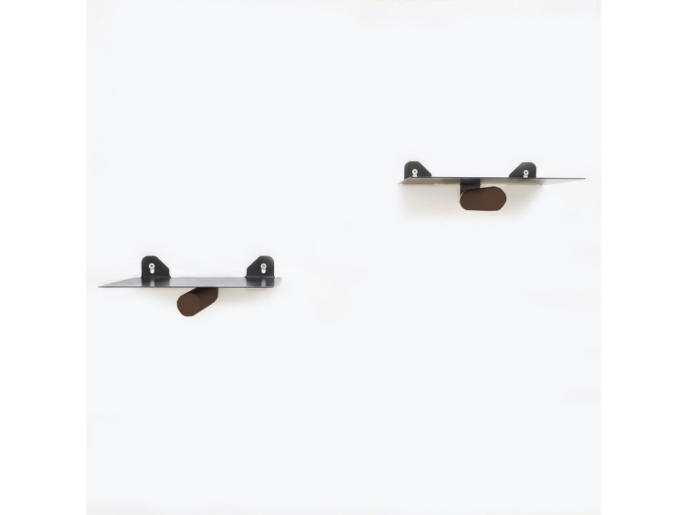 Lot de 2 étagères murales en métal "WR042" - 21 x 6 x 15 cm - Noir