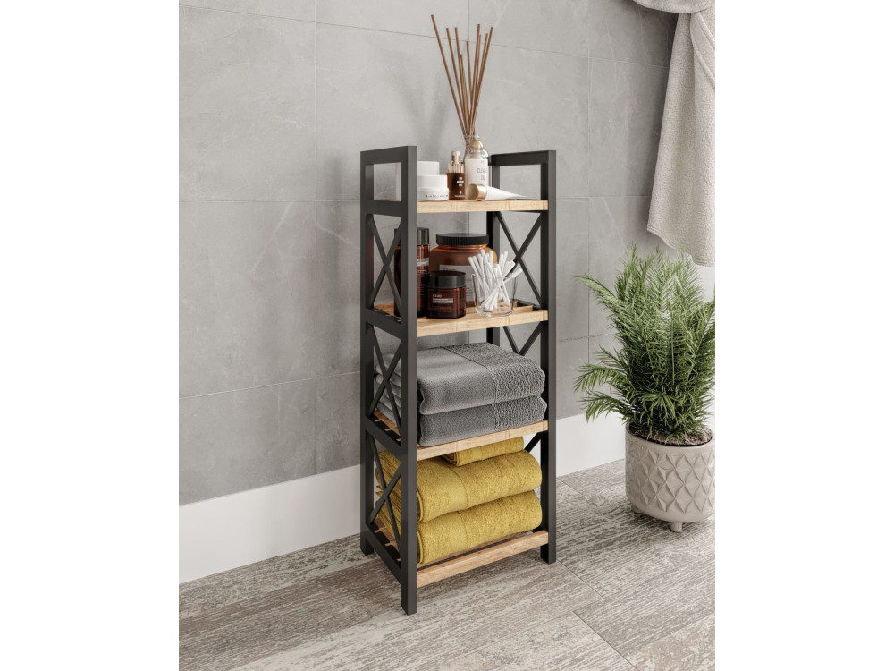 Étagère multifonctionnelle en bois "Mini" - 23 x 18 x 64 cm - Noir