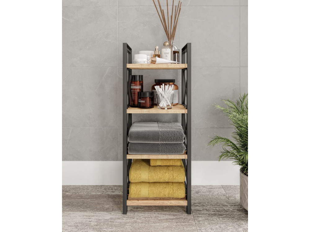 Étagère multifonctionnelle en bois "Mini" - 23 x 18 x 64 cm - Noir