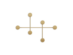 Crochet mural en métal "Dama" - 82 x 10 x 60 cm - Or