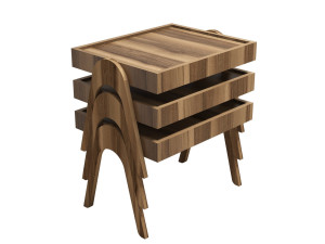 Lot de 3 tables gigognes en bois "Roma" - 54 x 40 x 64 cm - Marron