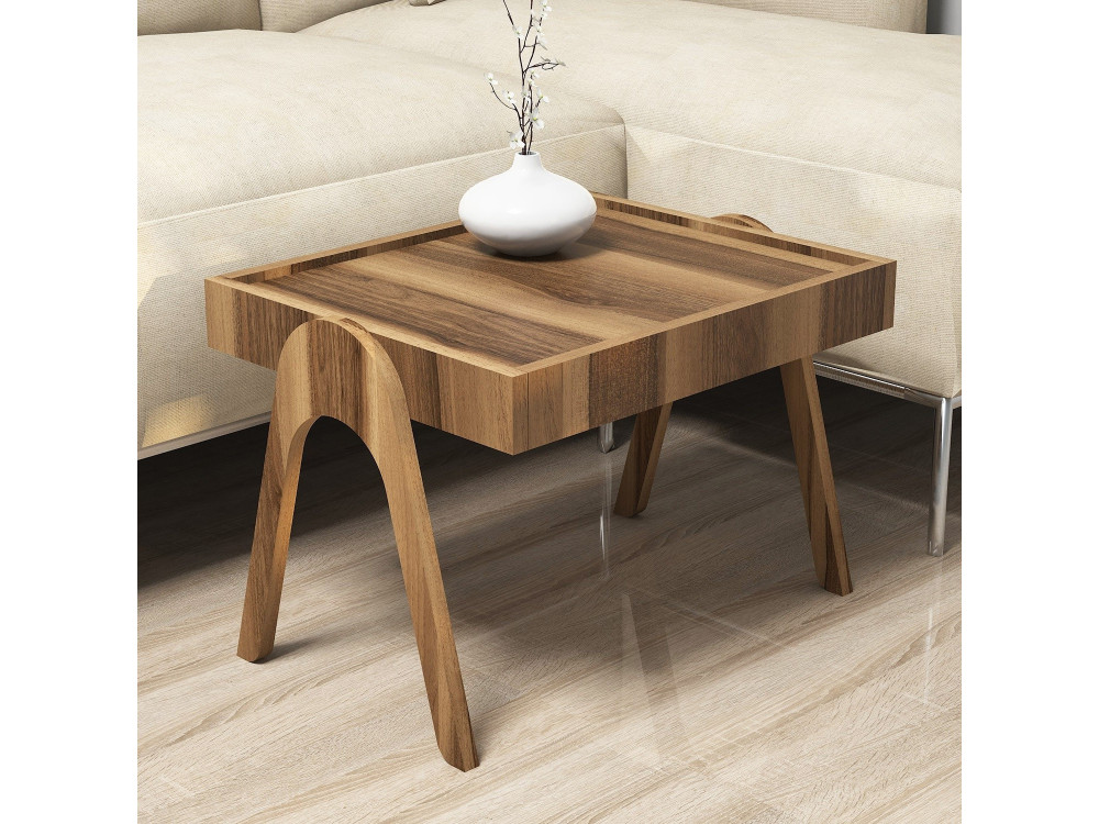 Lot de 3 tables gigognes en bois "Roma" - 54 x 40 x 64 cm - Marron