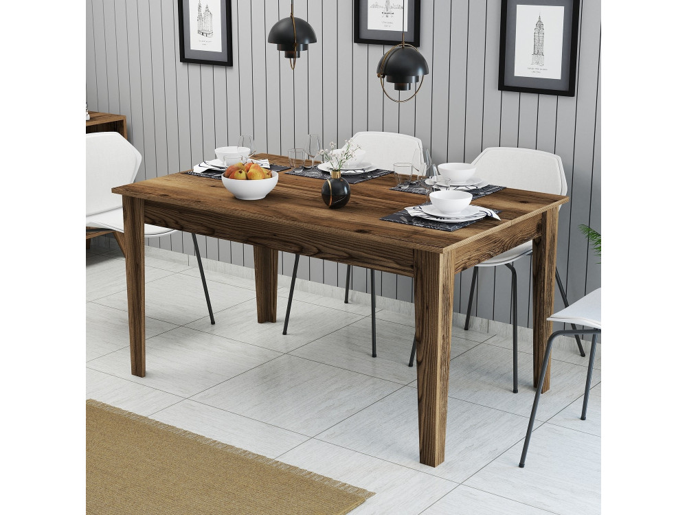 Table de repas en bois "Milan500" - 145 x 88 x 75 cm - Marron