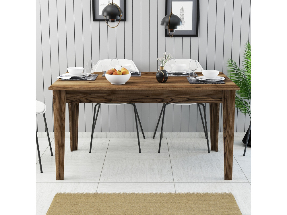 Table de repas en bois "Milan500" - 145 x 88 x 75 cm - Marron