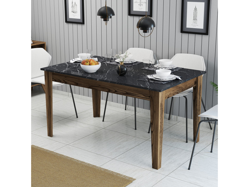 Table de repas en bois "Milan500" - 145 x 88 x 75 cm - Noir