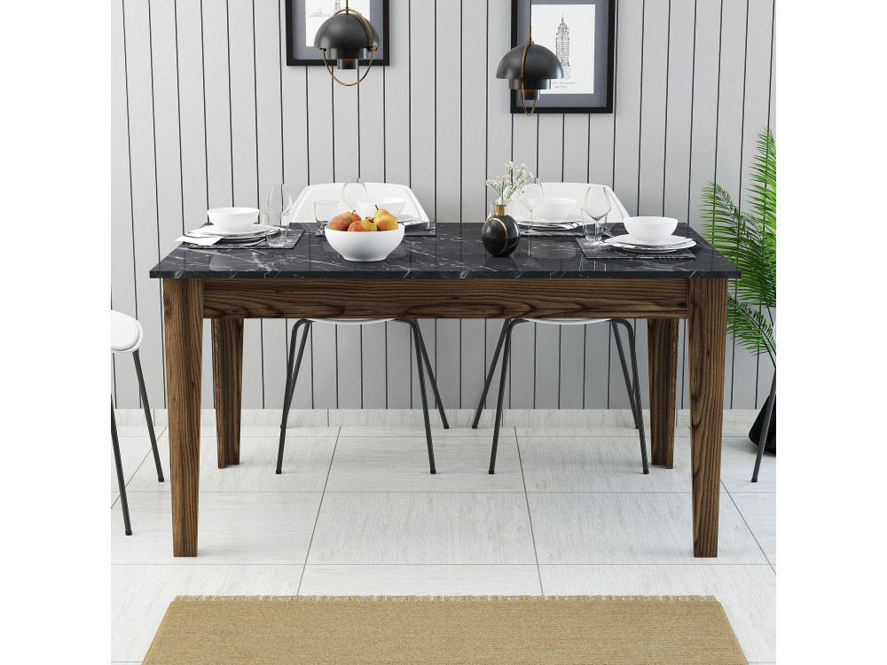 Table de repas en bois "Milan500" - 145 x 88 x 75 cm - Noir