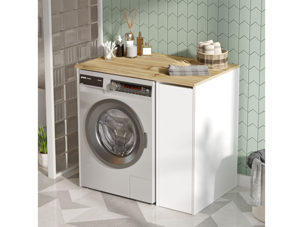 Meuble de salle de bain pour lave-linge en bois "SA1" - 93 x 60 x 88 cm - Blanc