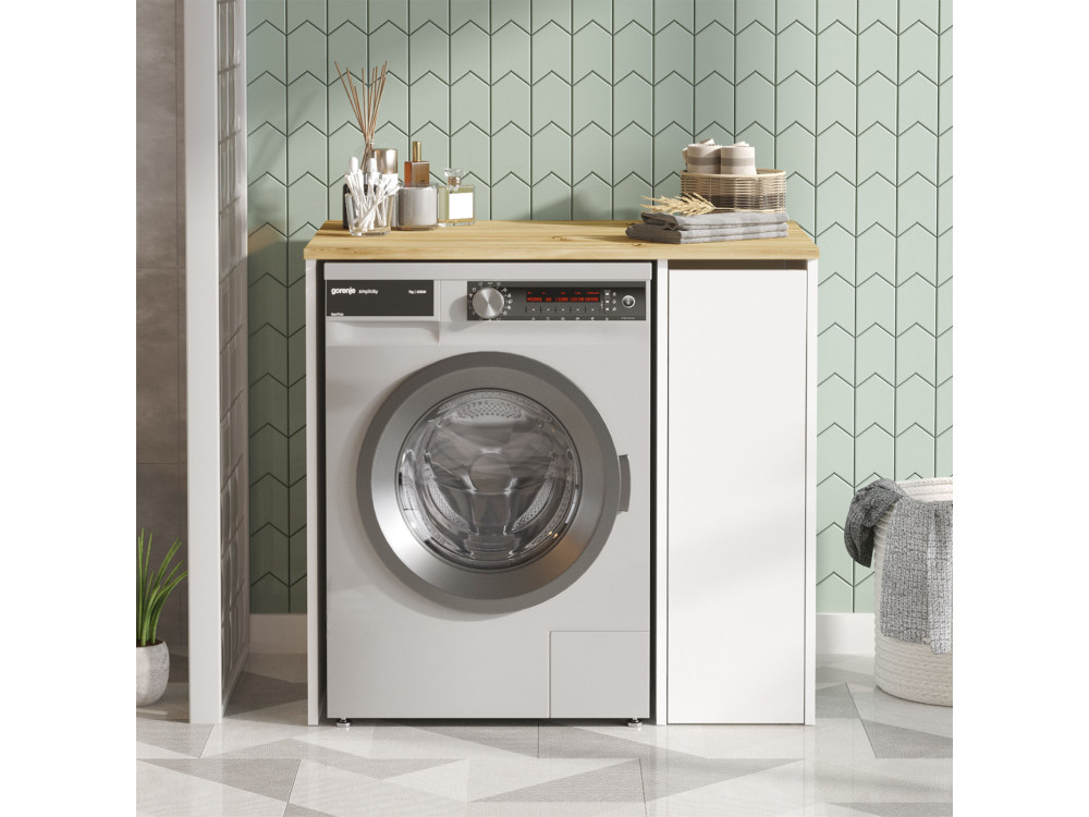 Meuble de salle de bain pour lave-linge en bois "SA1" - 93 x 60 x 88 cm - Blanc