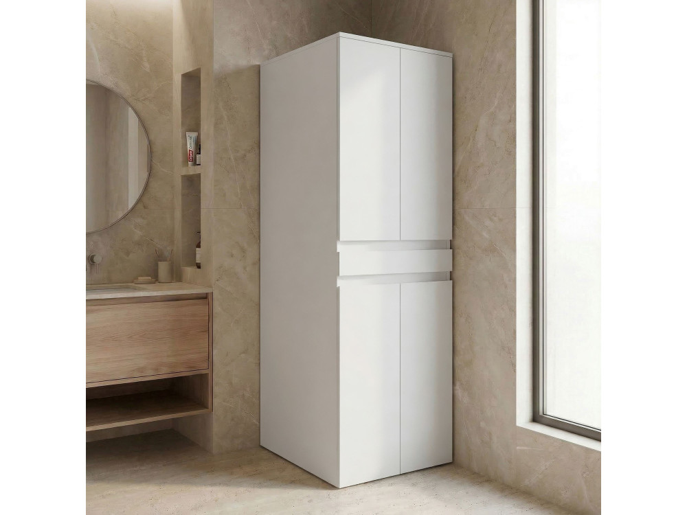 Meuble Machine à Laver "Neve 70" - 70 x 73 x 193 cm - Matte White