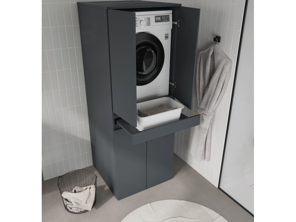 Meuble Machine à Laver "Neve 70" - 70 x 73 x 193 cm - Matte Anthracite