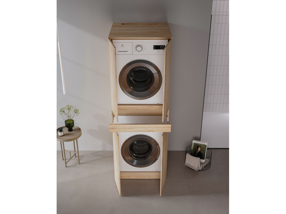 Meuble Machine à Laver "Neve 70" - 70 x 73 x 193 cm - Oak