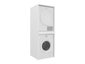 Meuble Machine à Laver "Linfa 70" - 70 x 73 x 193 cm - Matte White