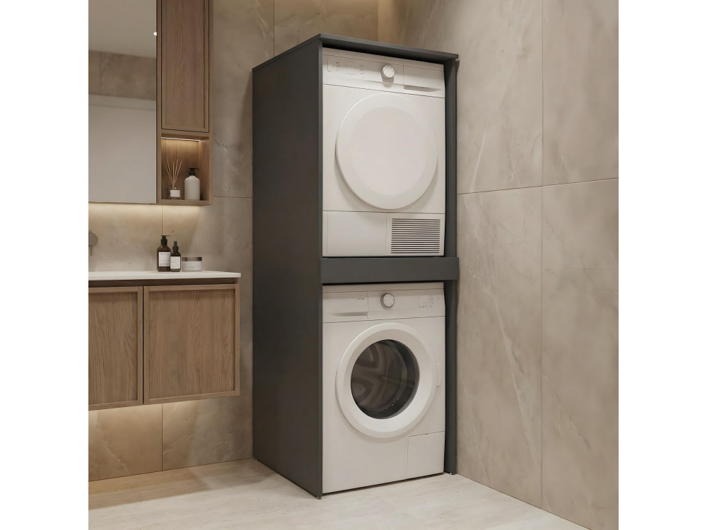 Meuble Machine à Laver "Linfa 70" - 70 x 73 x 193 cm - Matte Anthracite