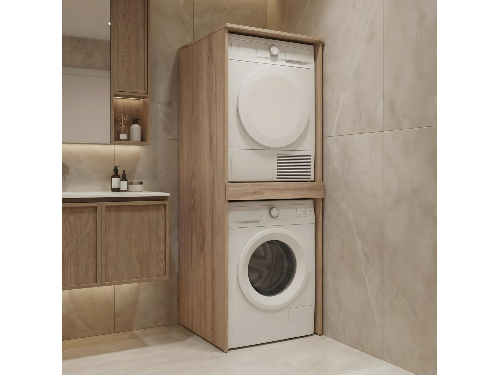 Meuble Machine à Laver "Linfa 70" - 70 x 73 x 193 cm - Oak