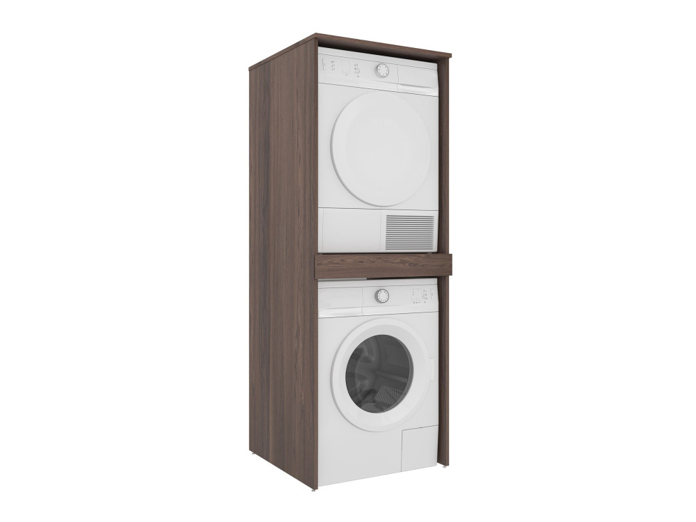 Meuble Machine à Laver "Linfa 70" - 70 x 73 x 193 cm - Dark Walnut