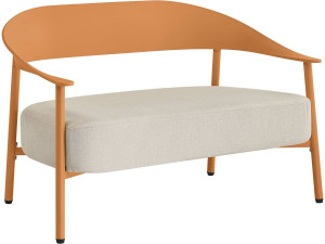 Canapé de jardin en plastique et métal "Céora" - 2 places - Orange