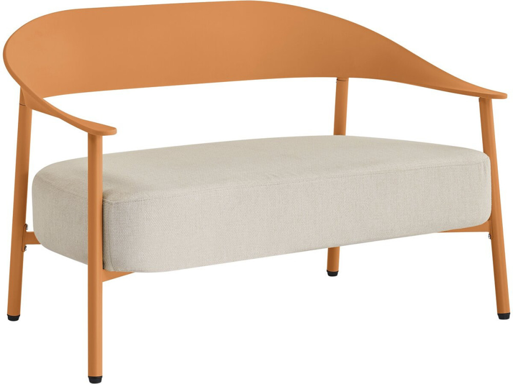 Canapé de jardin en plastique et en métal "Céora" - 2 places - Orange