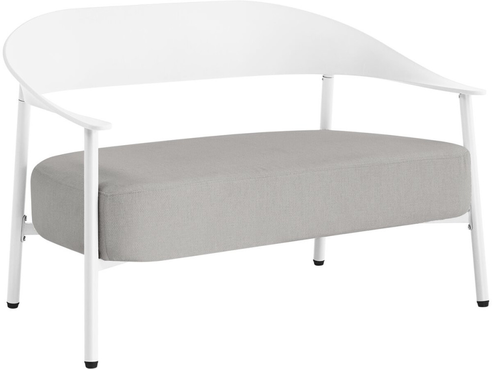 Canapé de jardin en plastique et en métal "Céora" - 2 places - Blanc