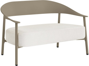 Canapé de jardin en plastique et en métal "Céora" - 2 places - Taupe
