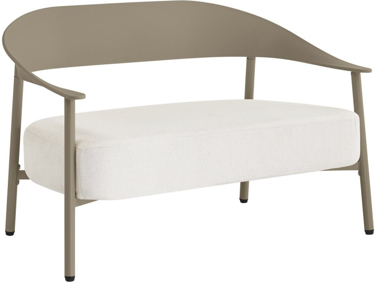 Canapé de jardin en plastique et en métal "Céora" - 2 places - Taupe