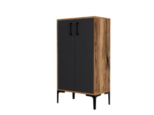 Meuble à chaussures en bois "Prag" - 60 x 35 x 111 cm - Gris anthracite