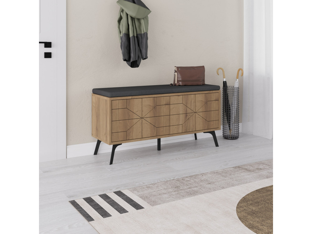 Meuble à chaussures en bois "Dune" - 107 x 35 x 55 cm - Marron