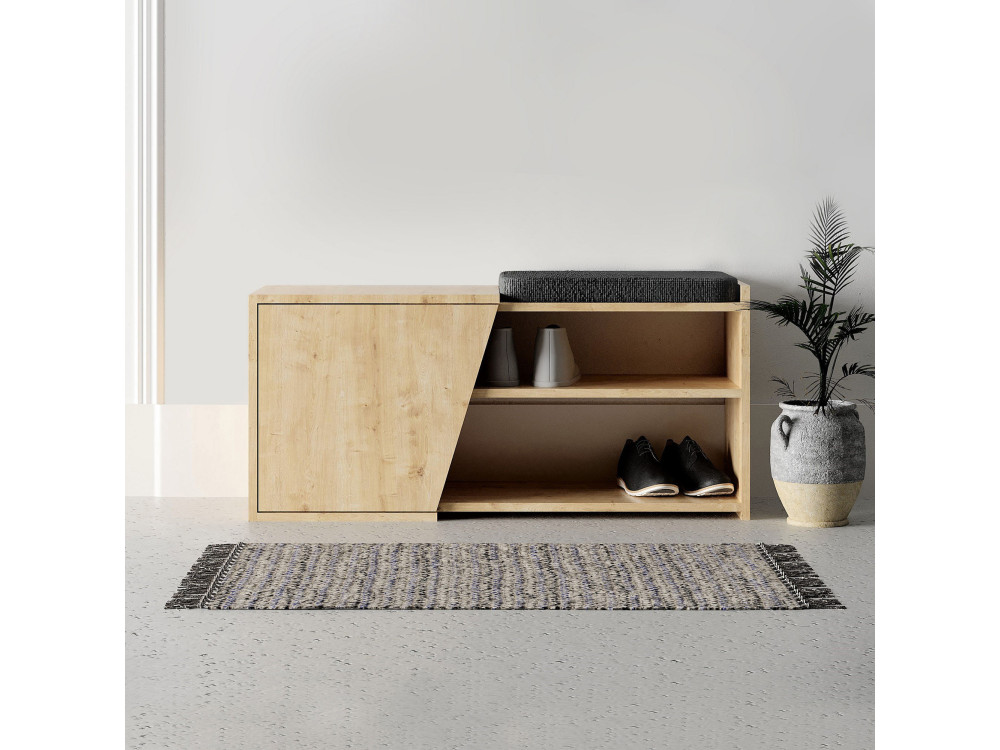 Meuble à chaussures en bois "Fiona" - 104 x 37 x 47 cm - Beige